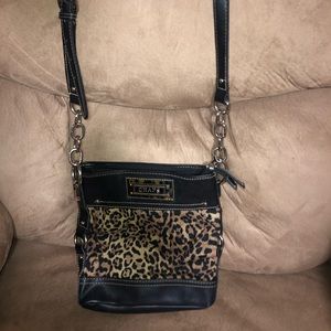 Chaps - Leopard and black crossbody purse